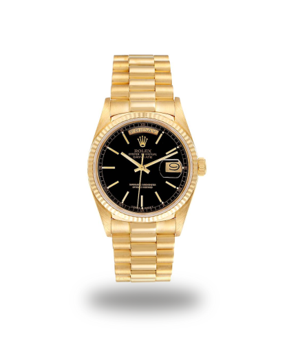 Urværk™ Rolex Day-Date 36 - Presidential, Black Dial, Reference 18038