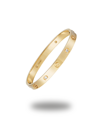 Urværk™ Cartier - LOVE Classic Yellow Gold 4-Diamond Bracelet
