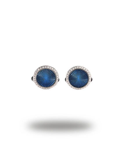 Urværk™ Deakin & Francis - White Gold, Diamond and Blue Sapphire Cufflinks