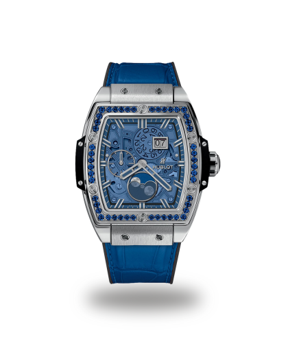 Urværk™ Hublot Spirit of Big Bang - Moonphase, Blue Dial, 42mm, Skeleton