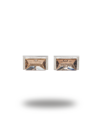 Urværk™ Tateossian - Sterling Silver and Smoky Quartz Cufflinks