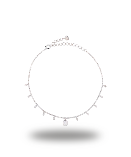 Urværk™ Shay - White Gold and Diamond Illusion Necklace