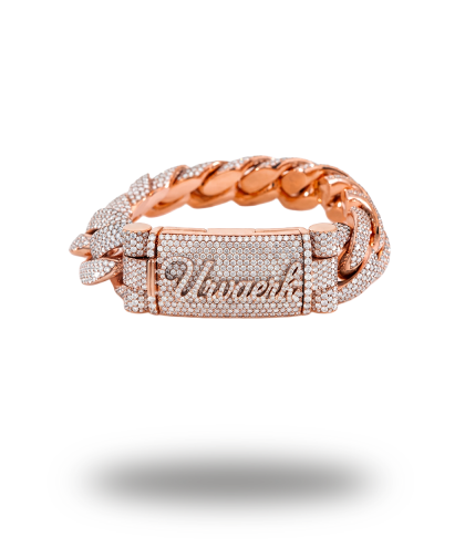 Urværk™ Cuban Link Bracelet - 14K Rose Gold, VS Diamonds