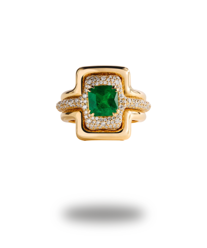 Urværk™ Azlee - Emerald Origins Contour Ring
