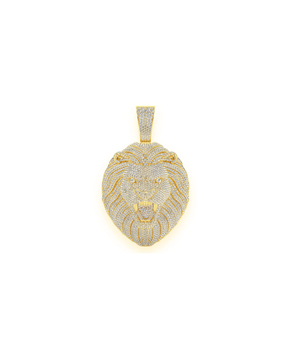 Urværk™ Lion Head Pendant - 14K Gold, VS Diamonds