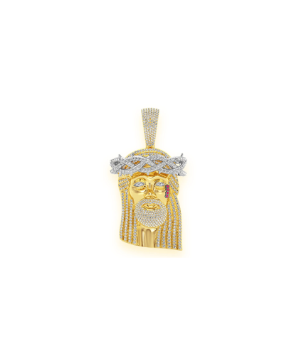 Urværk™ Large Jesus Of Nazareth Pendant - 14K Gold, VS Diamonds
