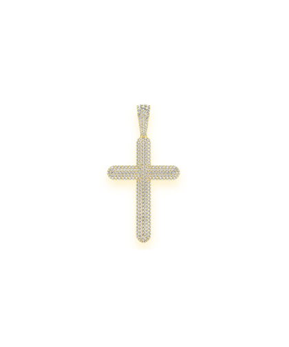 Urværk™ Bubbly Cross Pendant - 14K Gold, VS Diamonds
